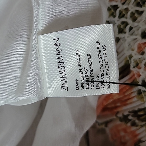 Zimmermann Radiate Smocked Mini Dress, Peach Rose Floral - Picture 8 of 16